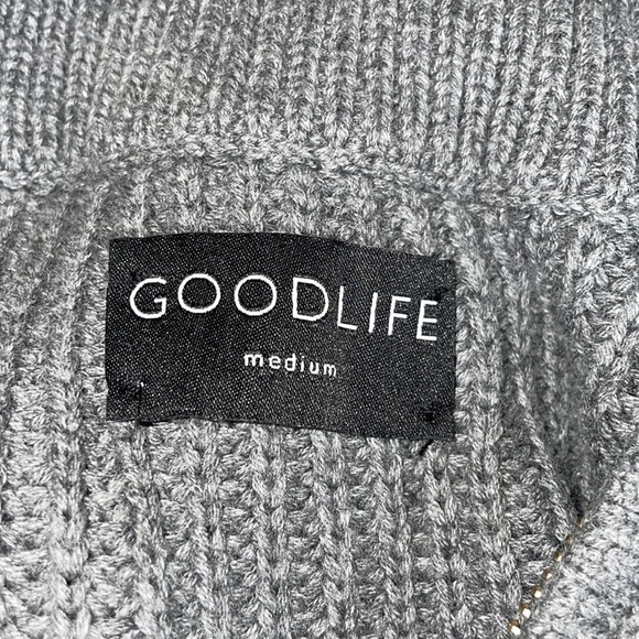 Goodlife Men’s 1/4 Zip Chunky Gray Sweater Size Medium - Picture 3 of 6
